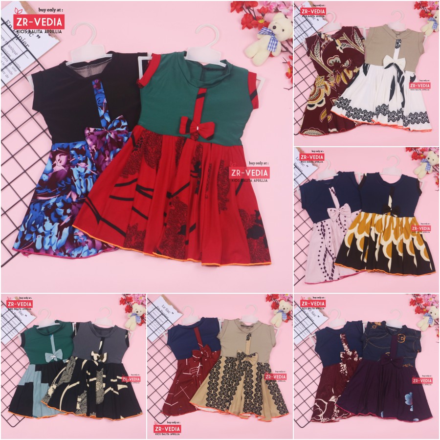 Dress Lala size Bayi - 9 Tahun / Dress Anak Perempuan Cewek Baju Dres Batik Yukensi Murah Casual