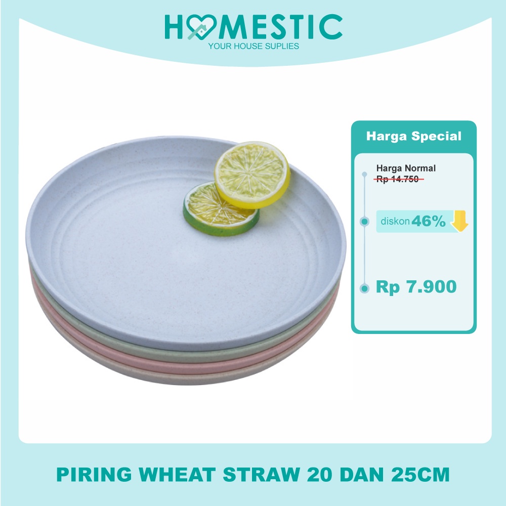 Piring Makan Saji | 20 dan 25 cm Round Plate Piring Saji | Ramah Lingkungan | Biodegradable