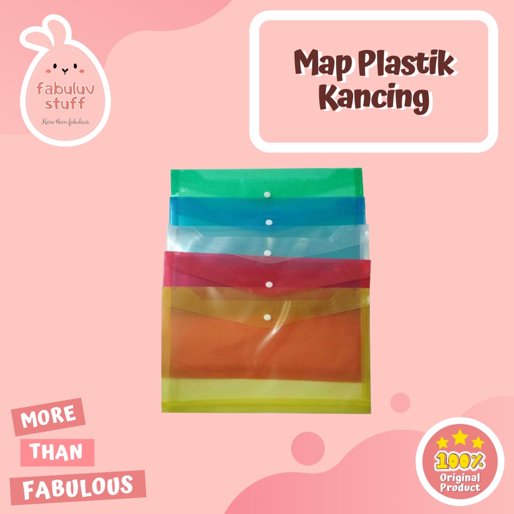 

ATK ~ Map Plastik Kancing Warna Transparan