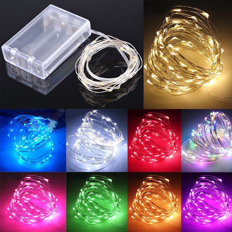 Lampu String 20 / 30 Led Tenaga Baterai Panjang 2 / 3M Untuk Dekorasi Natal