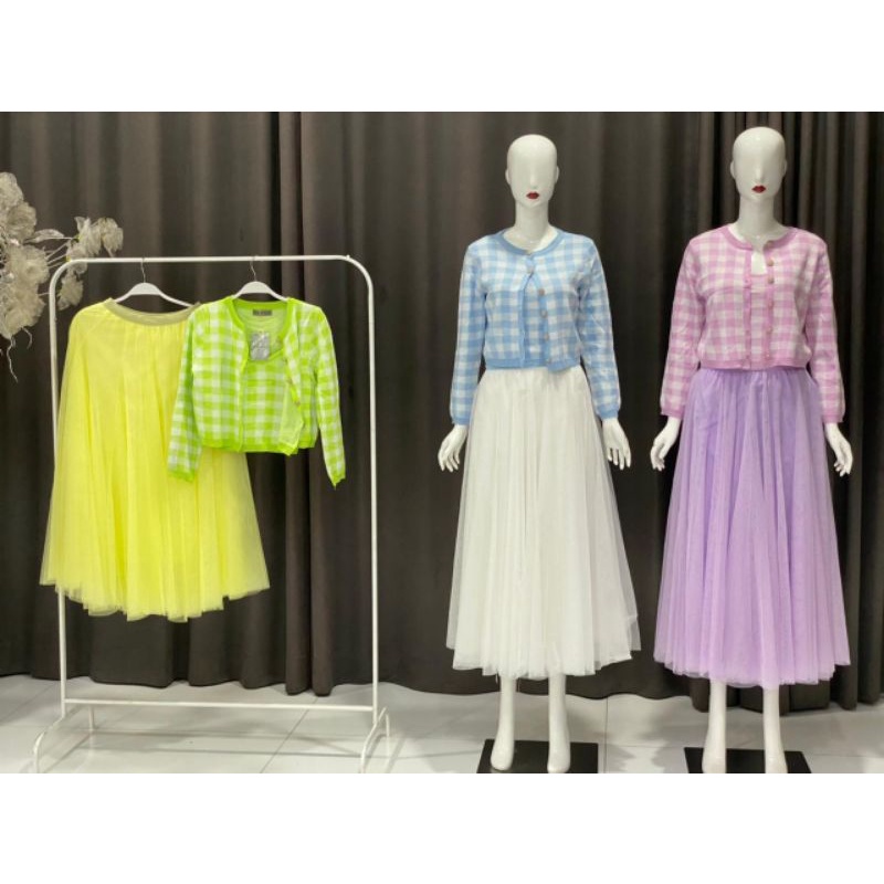 cardigan kotak +tangkop  by-vivorie