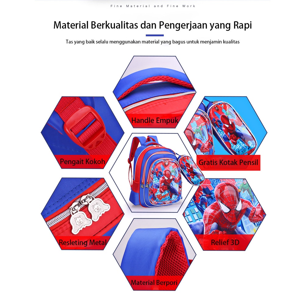 CYS Tas Anak Sekolah TK SD Motif Kartun Tas Anak Import Real Pict Tas Ransel Anak Kekinian Tas Sekolah Anak Cewek Cowok Tas Ransel Free Kotak Pensil T266