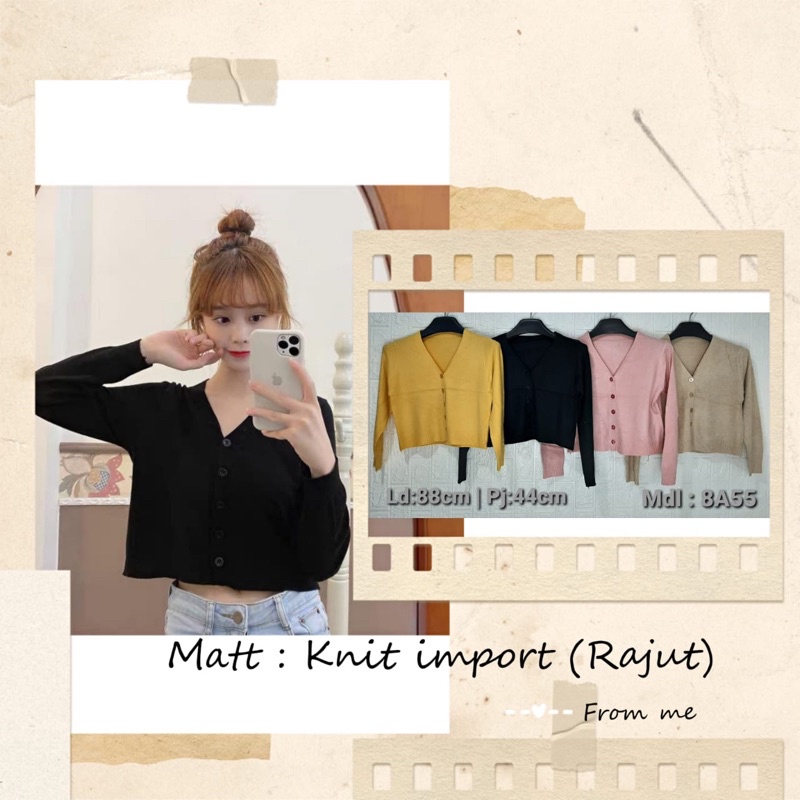 8A55 rajut knit import serian 4pcs kardigan