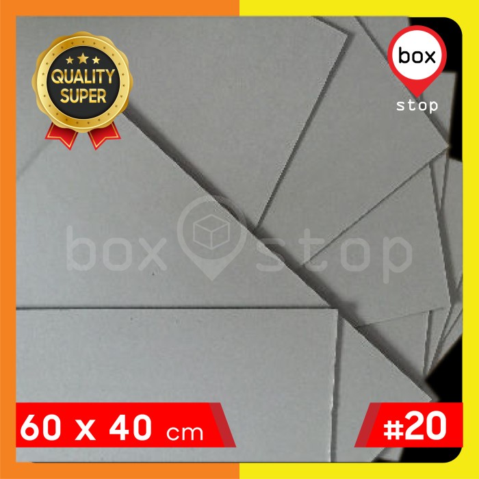 

Karton Bot - Karton Tebal Abu - Hard Board Grey No.20 -60x40cm - (3lb)