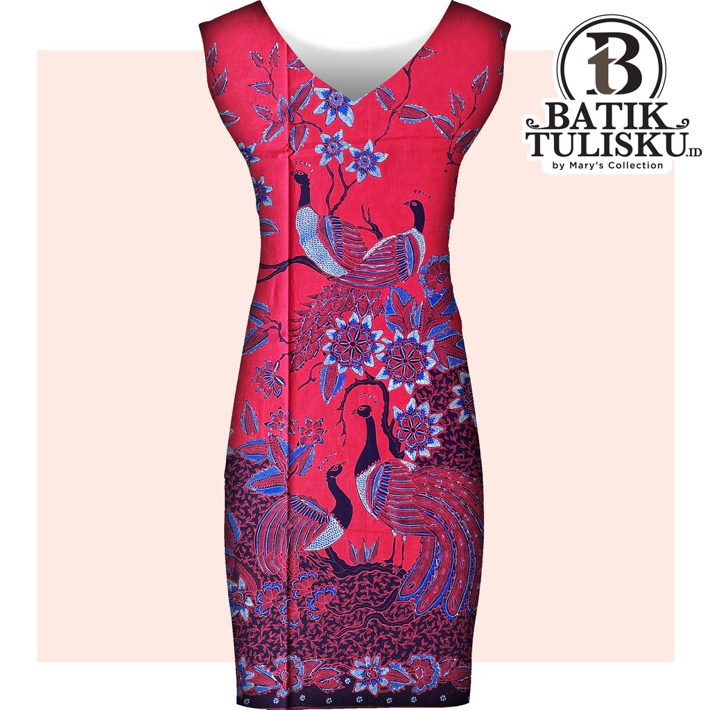 Kain Batik Full Tulis Merah Wanita Bahan Katun Primissima 94