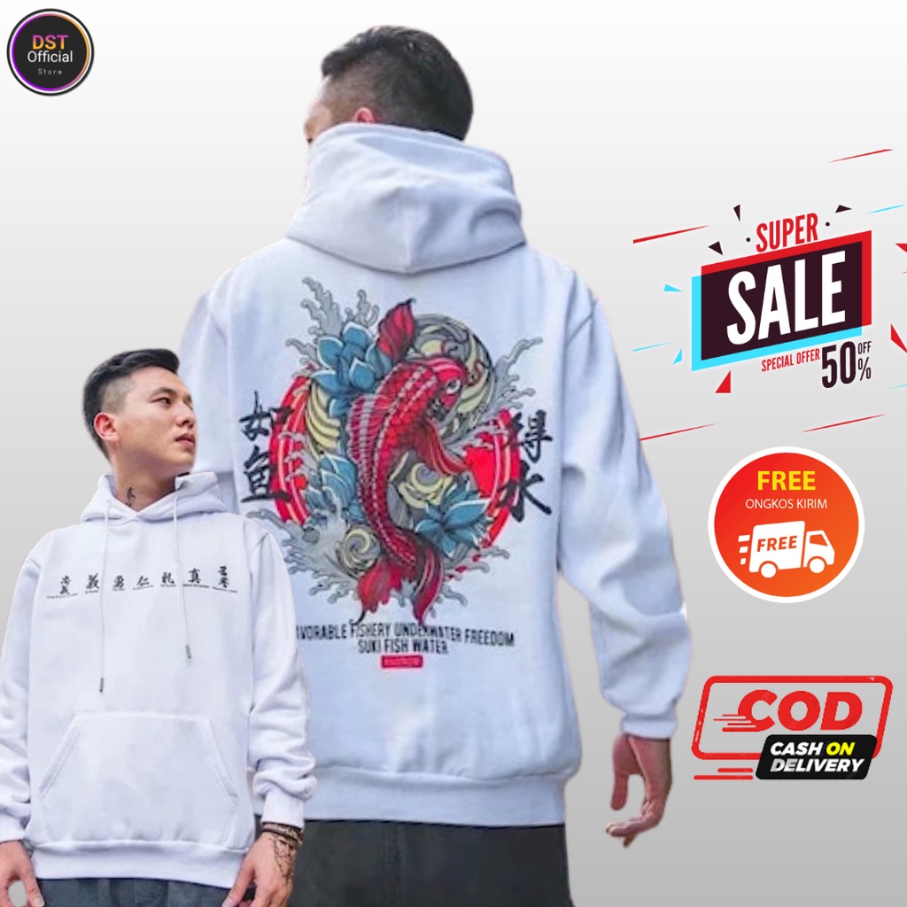 Hoddie Hodi Hodie Pria Cowok Original Distro 100% Hoddie Warna Putih Jepang Oversize Murah