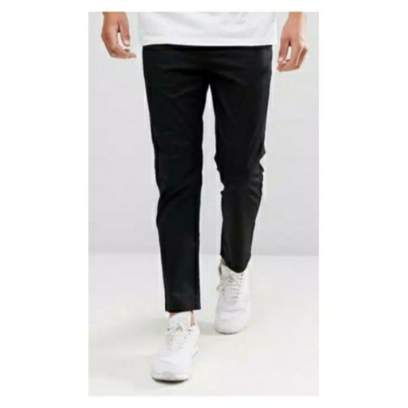 CELANA CHINO Panjang pria Slimfit KERJAHARIAN Santai Casual Formal Hitam Abu Cream Mocca Size 27-38