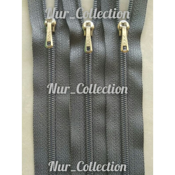 Resleting YKK 17 cm Abu Tua