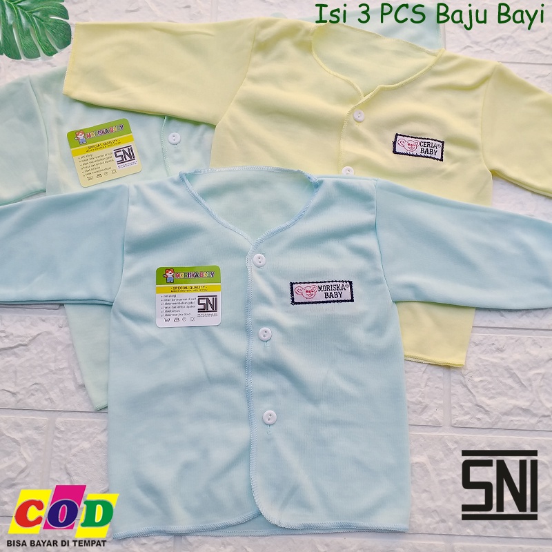 Ana Baby - 3 Pcs Baju Bayi Baru Lahir Lengan Panjang Baju Newborn