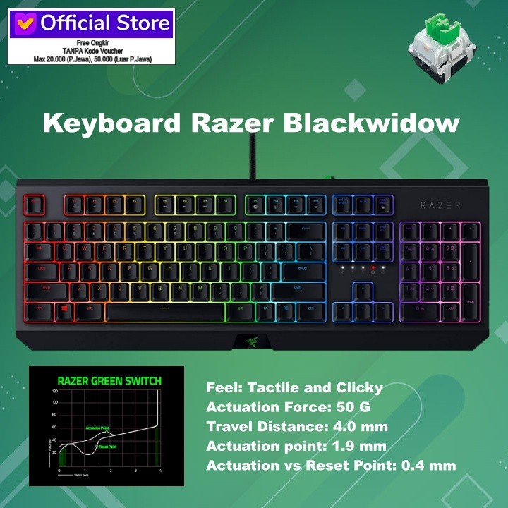 Keyboard Razer Blackwidow Green Switch
