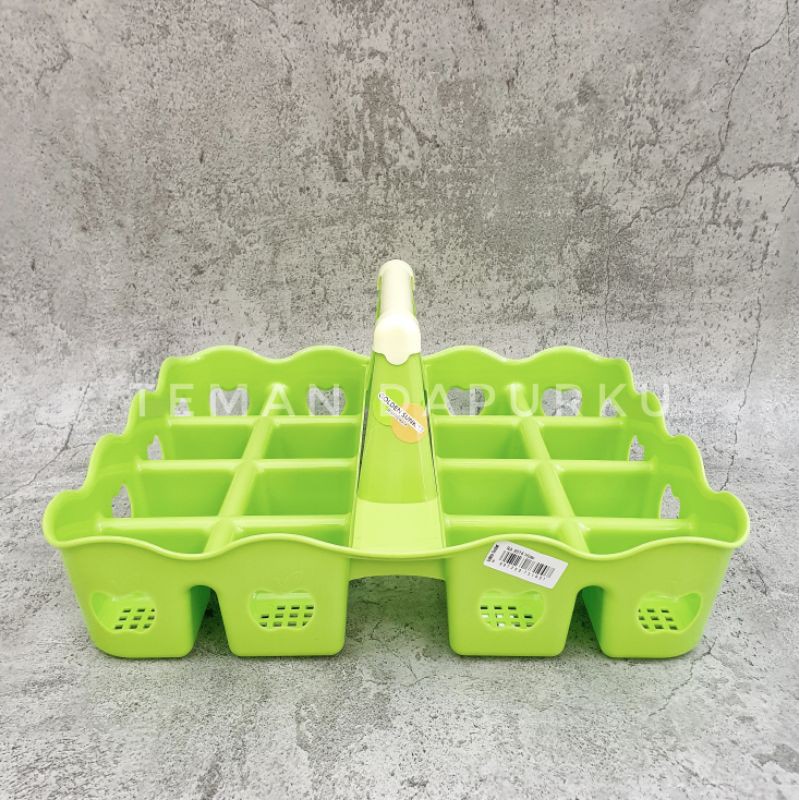 Rak Aqua isi 16 / Tempat Air Gelas Plastik (RA 9016 A) - Golden Sunkist