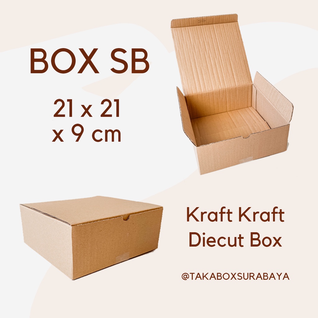 

2 pcs dan 5 pcs Box kardus polos packaging kue makanan serbaguna multifungsi (SB)