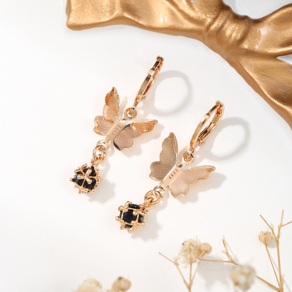 Anting Kupu Anting Butterfly Anting Kupu Titanium Anting Boho Anting Emas Muda Dewasa Anting Gantung Korea D186