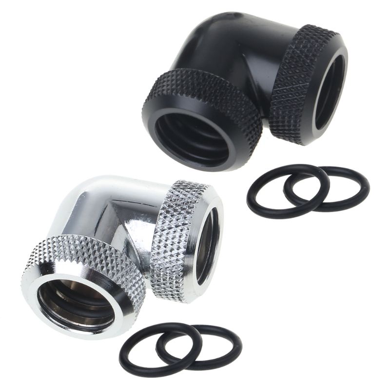 Bt Water Cooling G1/4Benang 90derajat Siku Adaptor Tabung Konektor 14mm Kaku Hard Tube Connector Water Block Fitting