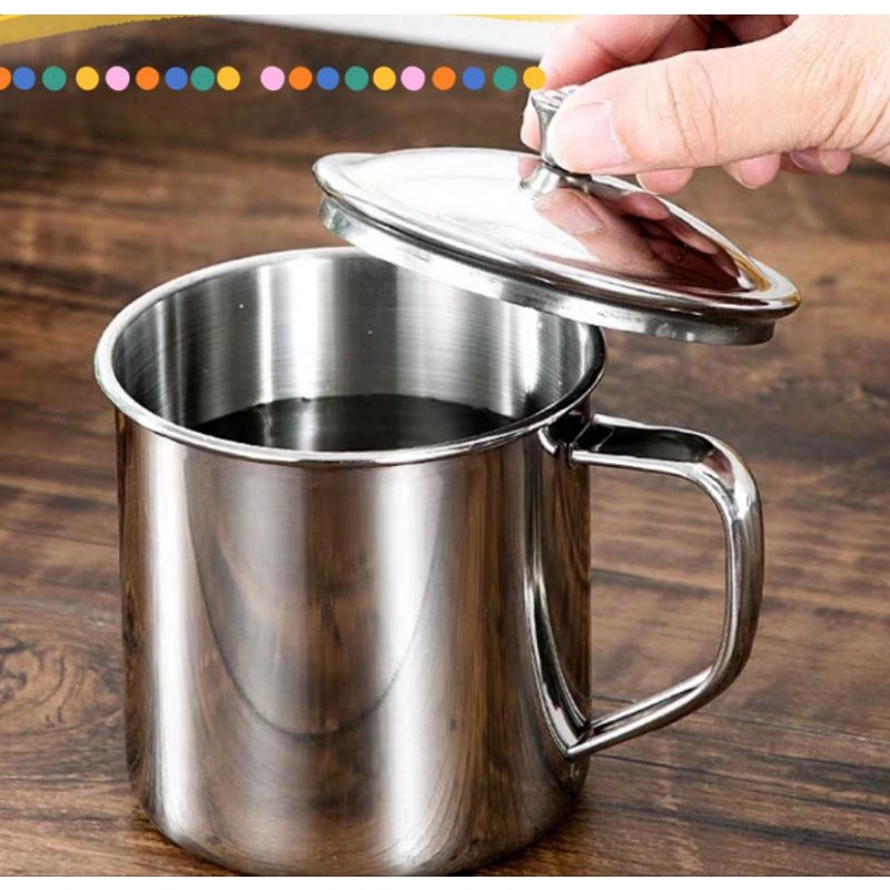 SUBRON MUG STAINLESS 10 CM PLUS TUTUP TERMURAH CANGKIR STAINLESS 10 CM TERMURAH CANGKIR KOPI ES TEH MANIS