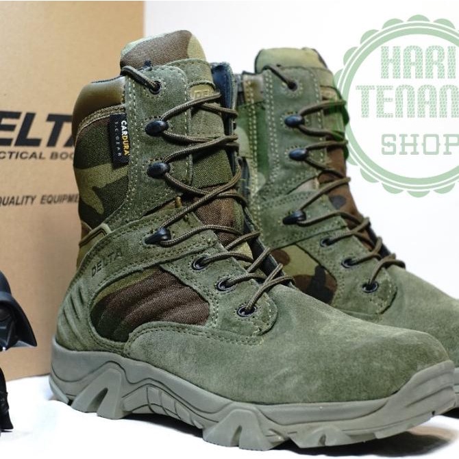 SEPATU DELTA PDL HIJAU 8INC/BOOTS TACTICAL ARMY/SEPATU TACTICAL IMPORT Star Seller