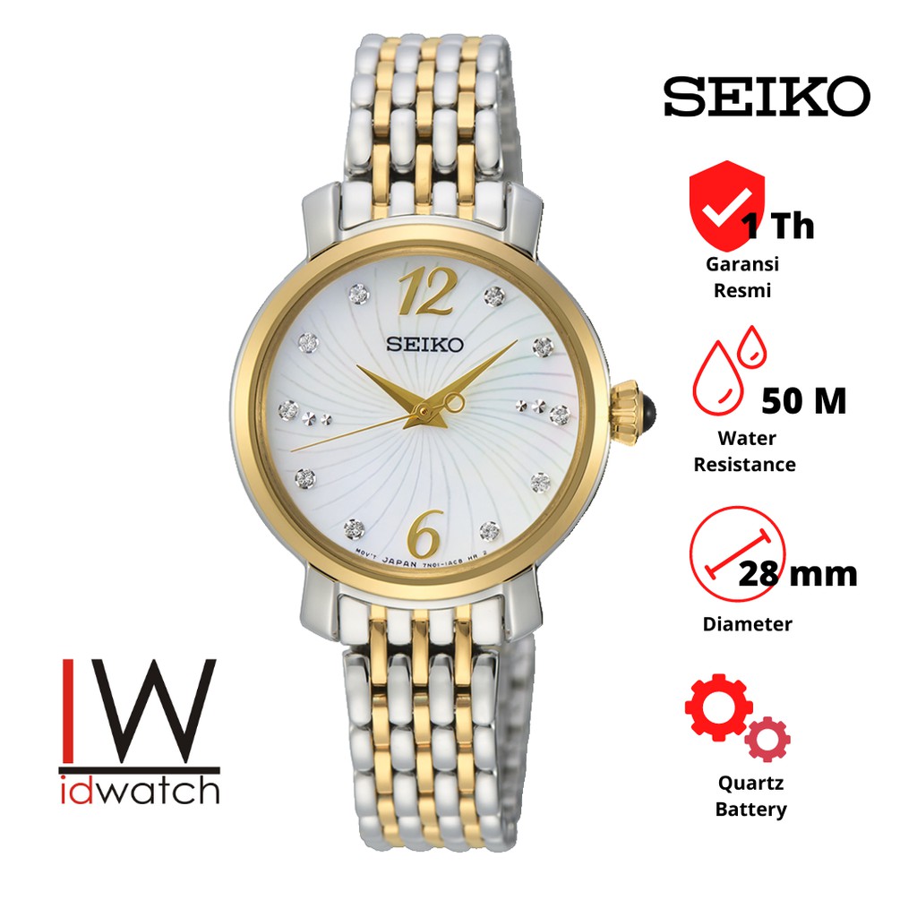 Seiko Ladies SRZ522P1 Jam Tangan Wanita Original Cewek SRZ522 Strap Rantai Stainless Steel