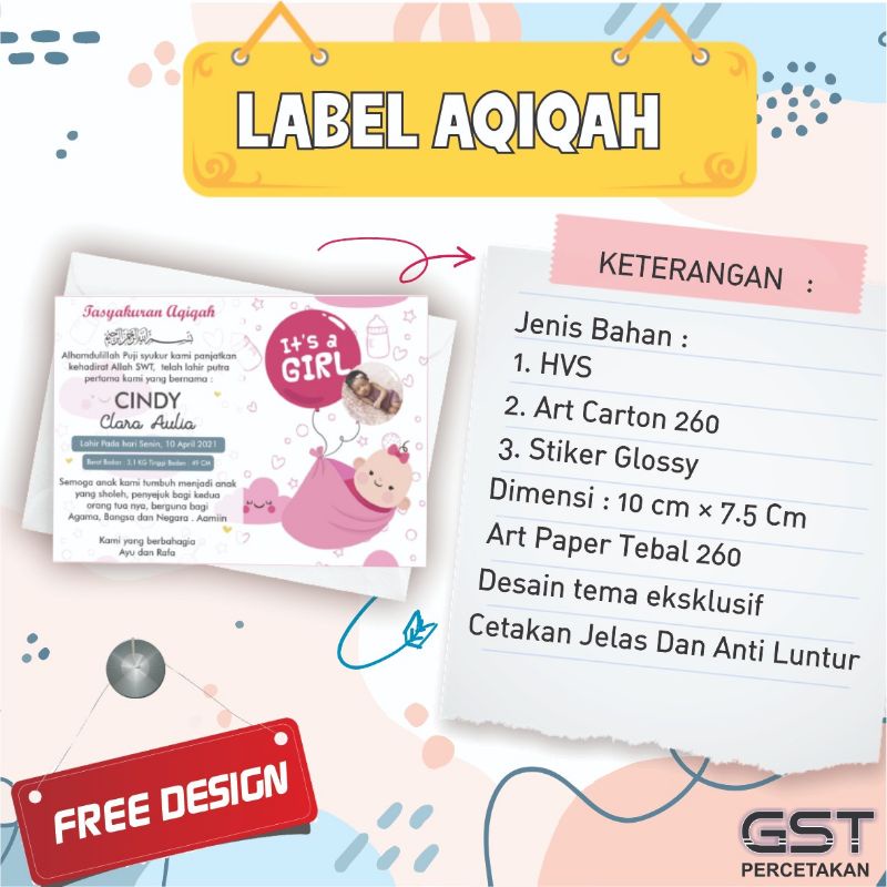 

stiker aqiqah bayi / stiker Aqiqah / souvenir aqiqah bayi