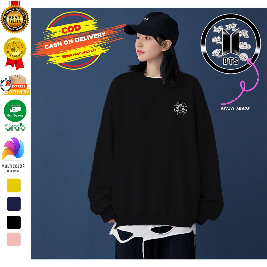 🅳🅵 Sweater BTS 7TTD Black Logos | Sweater BTS Army Terbaru | Dhea Fashion