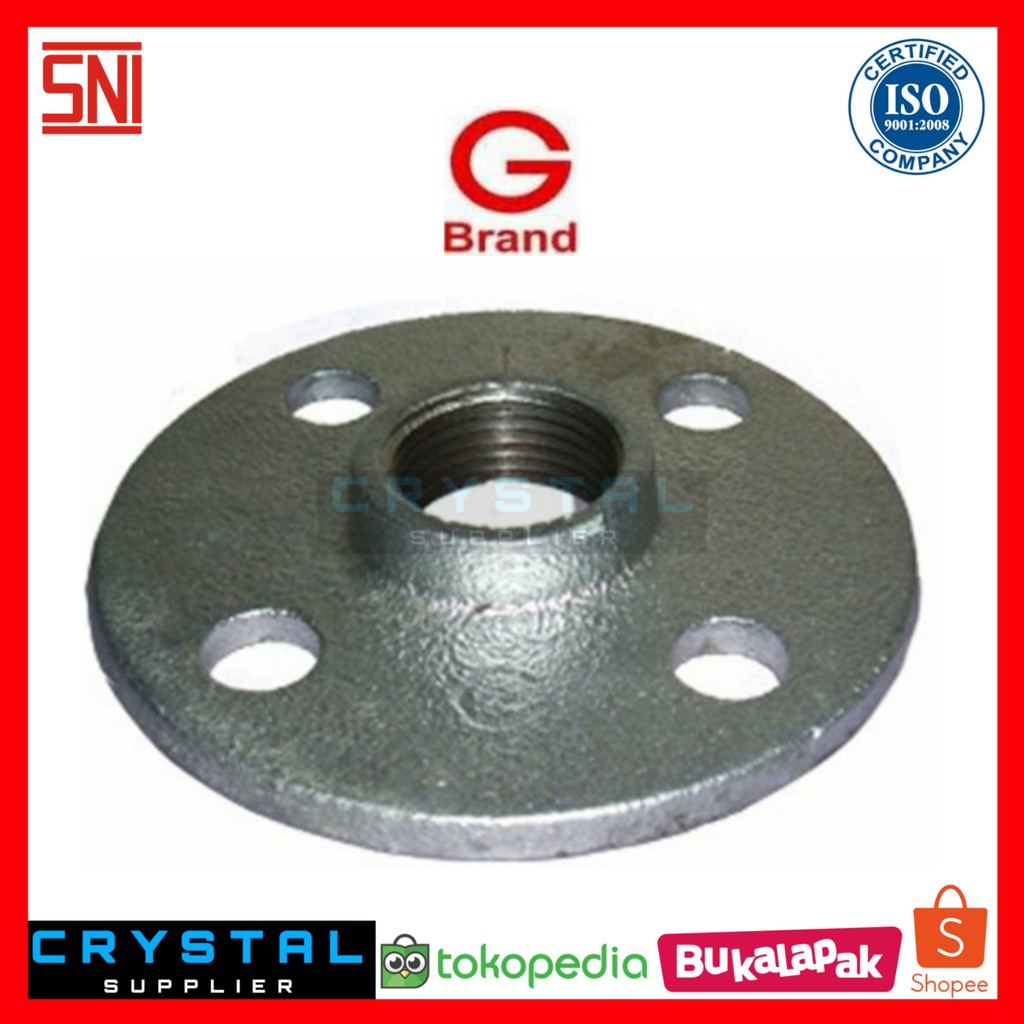 Jual Flange Galvanis Besi G Brand Drat Bspt Plendes Bulat Round Shopee Indonesia