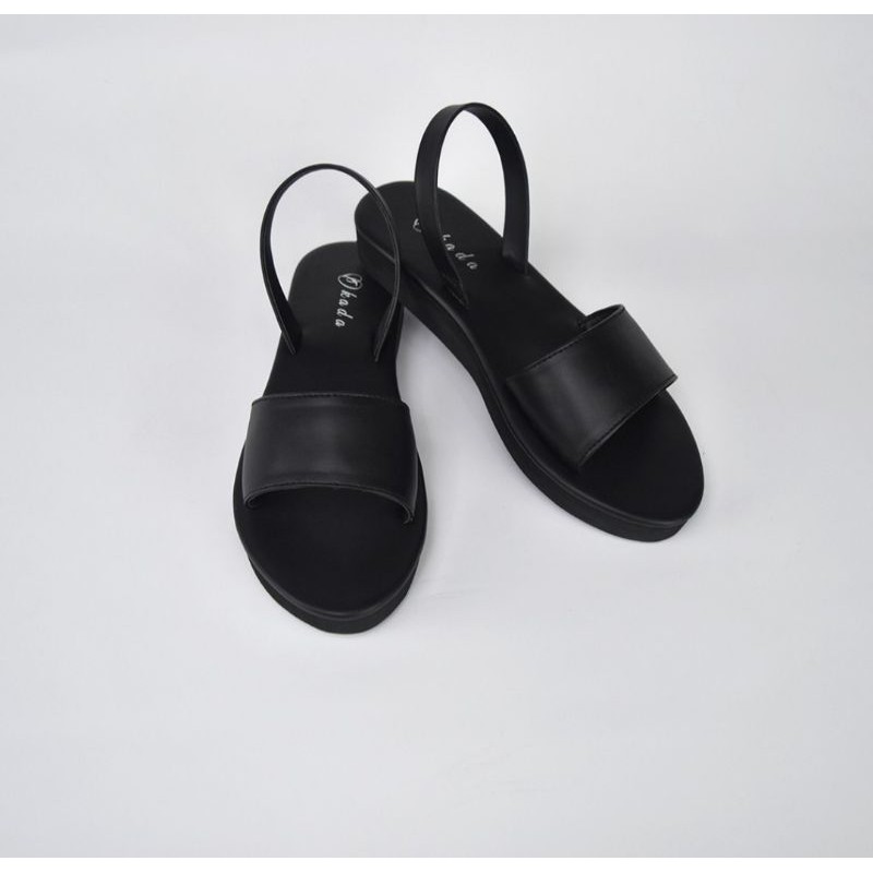 SANDAL SLOP TALI NEW CANDICE BY. OKADA SANDAL [SANDAL CEWEK]-Hitam