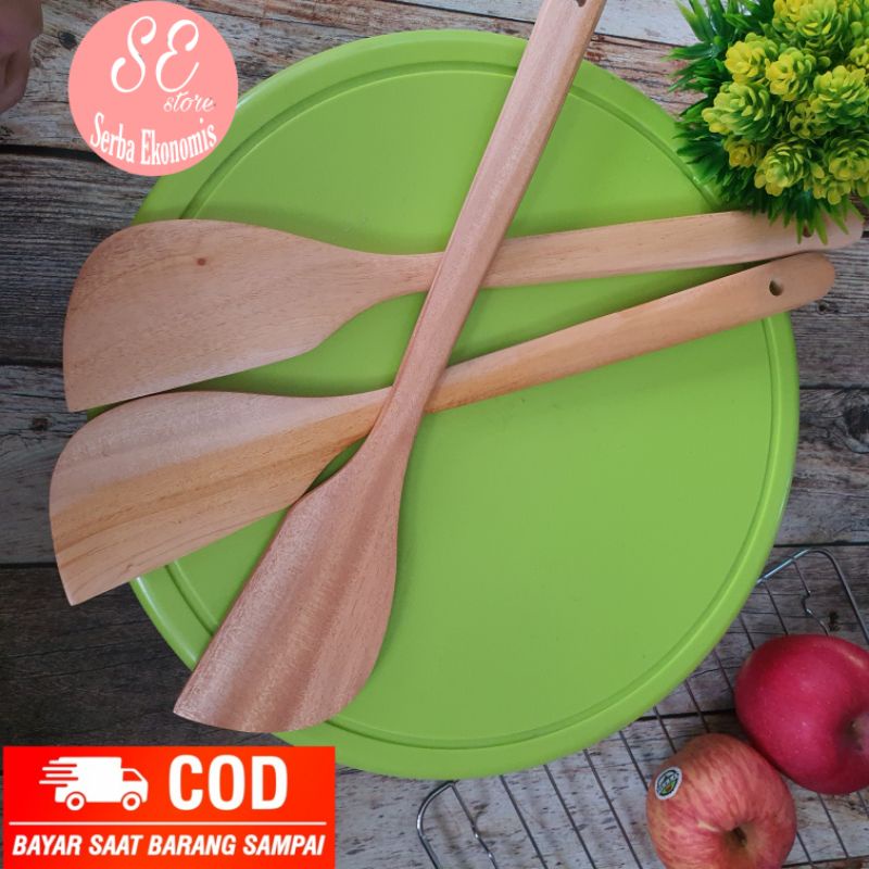 Serba Ekonomis Spatula Dapur Solet Mahoni | Solet Kayu Mahoni Pasti Awet