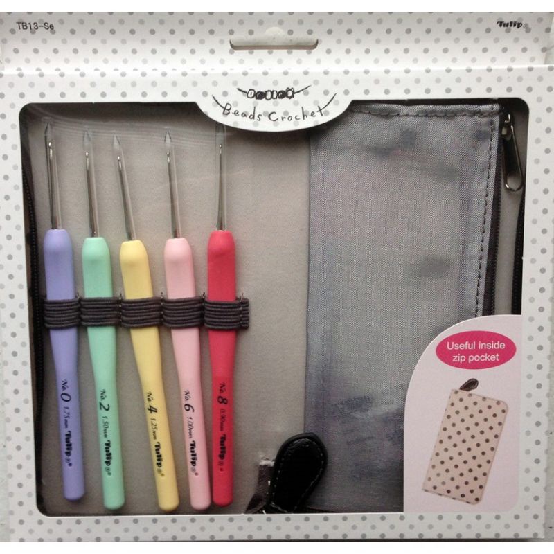 READY.. Hakpen - Jarum Rajut - Tulip - Sucre Beads Crochet SET