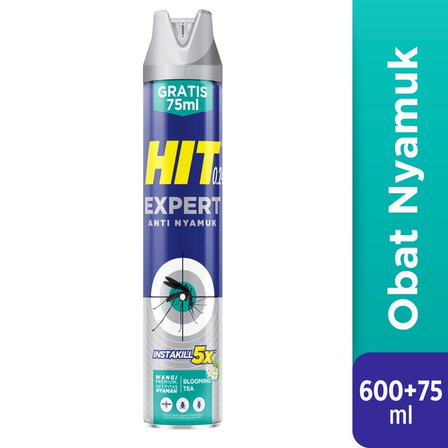 Hit Aerosol Expert Blooming Tea 600ml+75 ML - Obat Nyamuk - Bunuh Nyamuk Penyebab Demam Berdarah (DB
