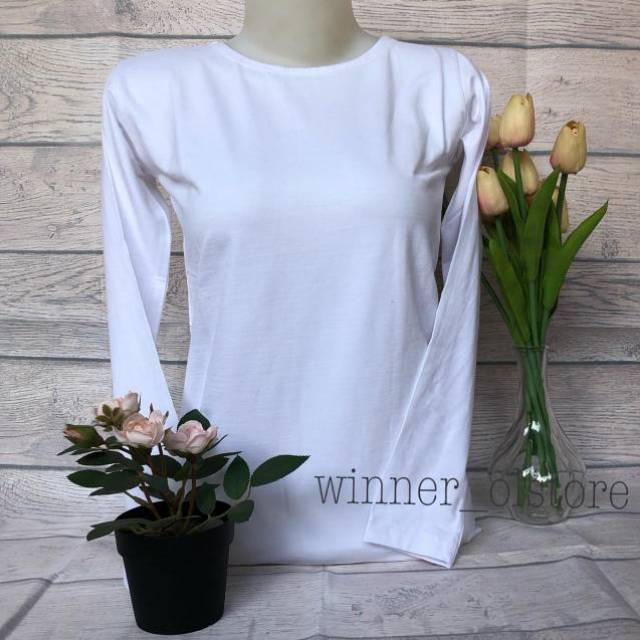 Kaos Manset Adilla WHITE/putih/ standar /turtleneck /jumbo /extra jumbo