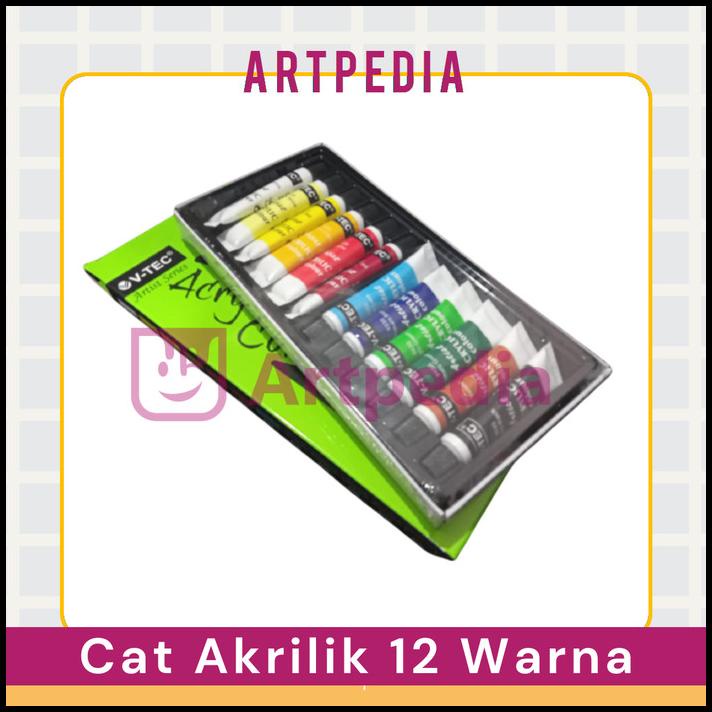 

V Tec Acrylic Colours 6 Ml / V Tec Cat Akrilik 12 Warna