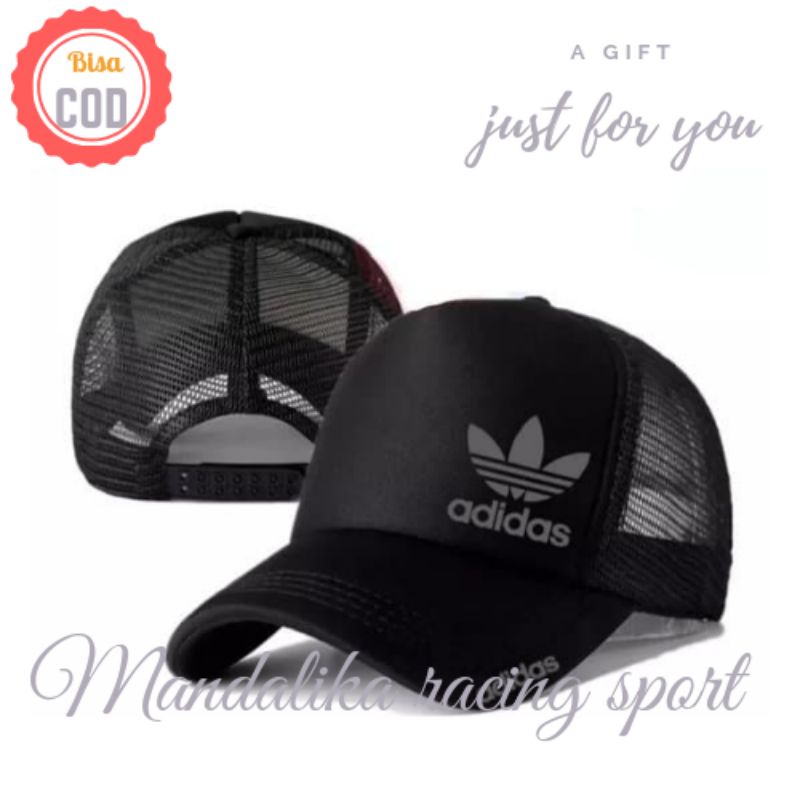 Topi Trucker Jaring Dewasa Keren Logo adidas