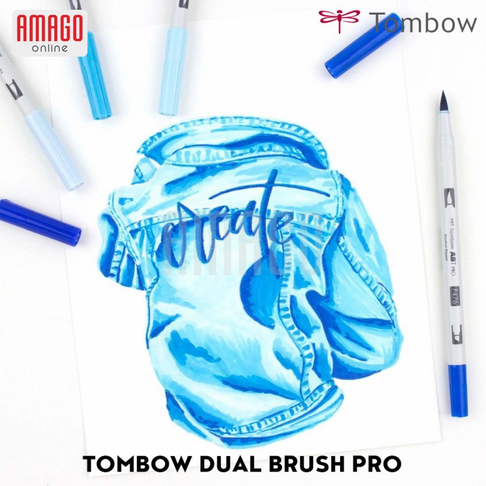 TOMBOW Dual Brush Pen ABT PRO - BLUE TONES - 5 packs - XAAB-TP5BL