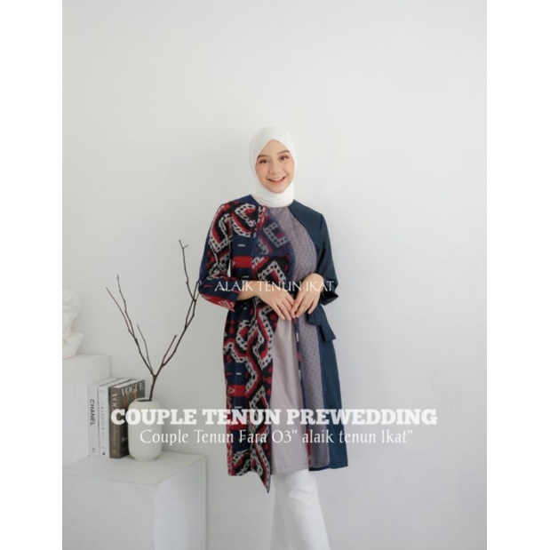 COUPLE BAJU TENUN FARA 03 KEMEJA DAN DRESS TENUN IKAT