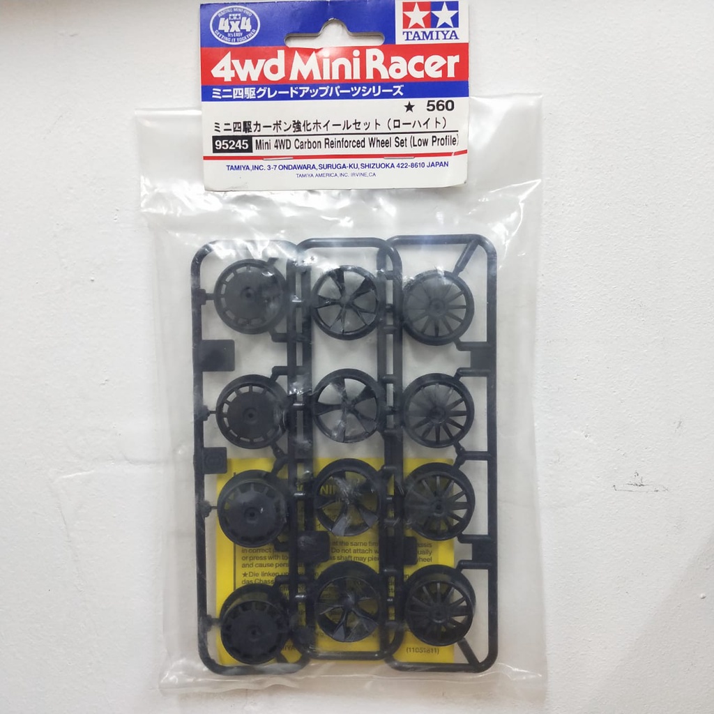 Tamiya 95245 Mini 4WD Carbon Reinforced Wheel Set Low Profile