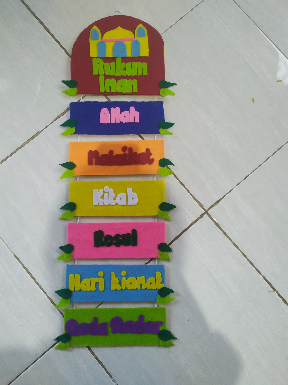 Set Rukun Iman&islam/hiasan Gantung/hiasan Dinding/prakarya Sekolah/kerajinan Tangan