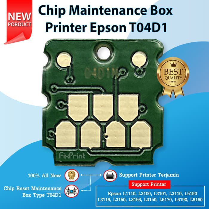 Chip Reset Maintenance Box T04D1 Waste Tank Printer L4150 L4160 L6160 L6170 L6190 M2140 E3E413