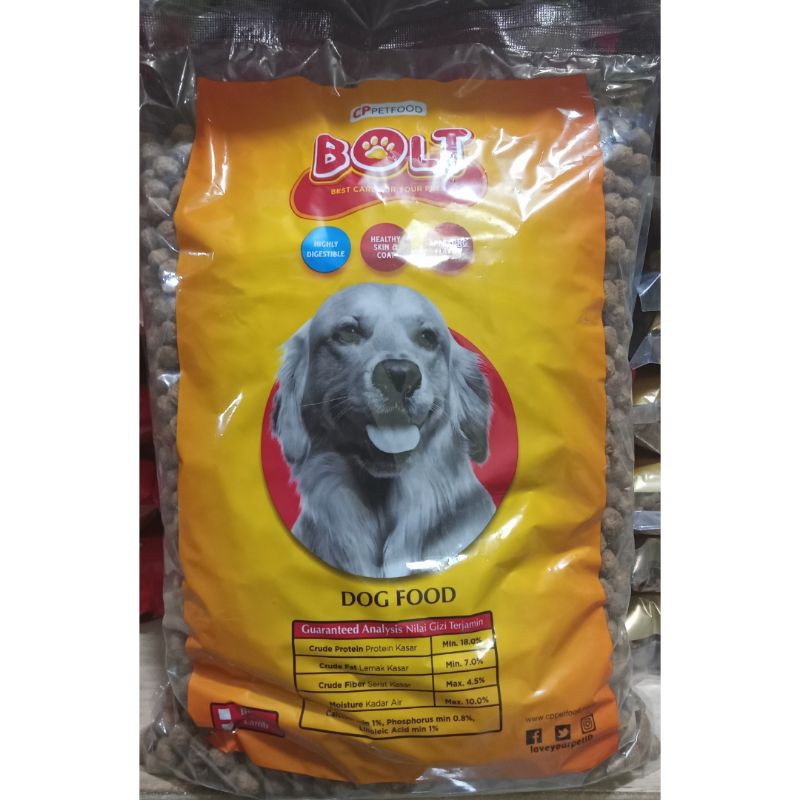 Bolt Dog 1kg Makanan Anjing Repack/Makanan Kering Untuk Anjing