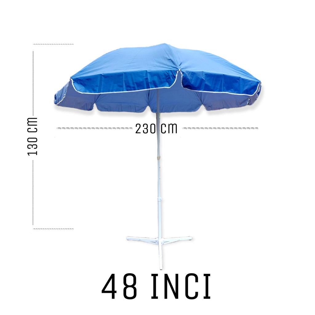 [NAGOYA] Payung Parasol Tenda Jumbo Payung Jualan Pantai Pelangi dan Polos Ukuran 48 inch