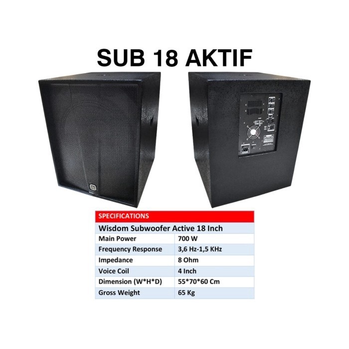 SUBWOOFER WISDOM SW 18 SW18 pro 18 INCH PERBOX
