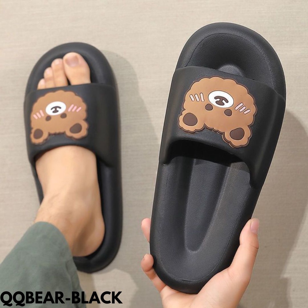 SANDAL WANITA MOTIF BEAR BEAR CAKEP BANGET TREND SEKARANG EMPUK BAHAN RUBBER IMPORT QQBEAR