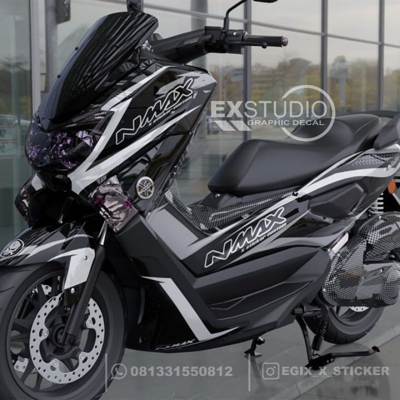 decal nmax simpel hitam