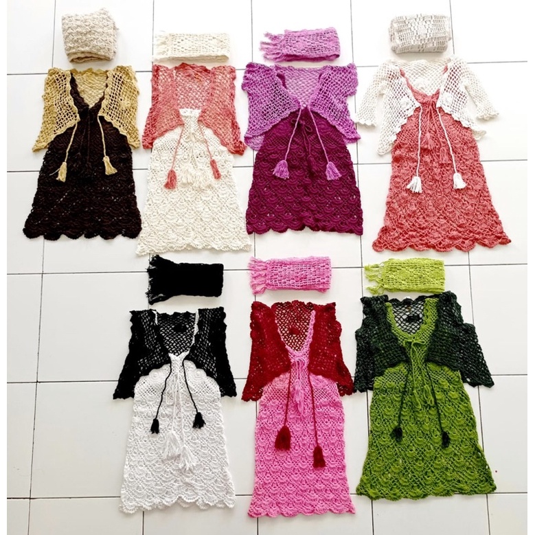 baju dress outer rajut bali