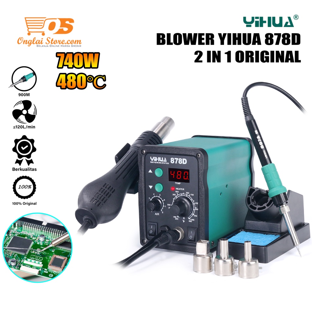 Jual Yihua D In Blower Uap Solder Station Soldering Iron Solder Uap Digital Solder