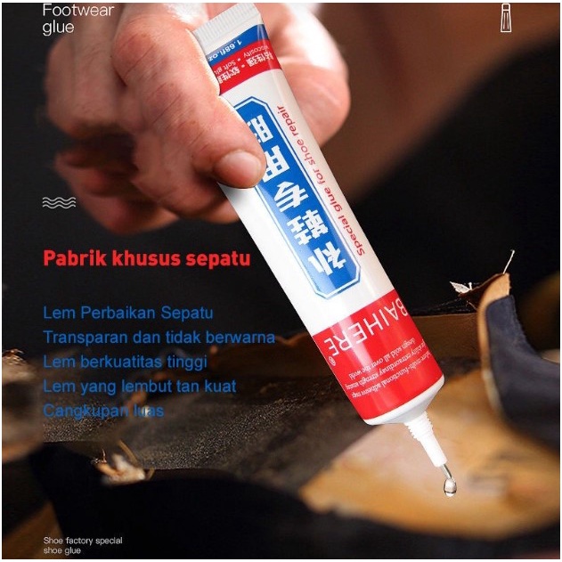 LEM PEREKAT SEPATU BAIHERE / LEM PERBAIKAN MULTIFUNGSI TAHAN AIR / SHOE GLUE WATERPROOF / CAIRAN PENAMBAL SOL SEPATU HEELS SENDAL / PEREKAT UNTUK TAS PLASTIK PAKAIAN KULIT