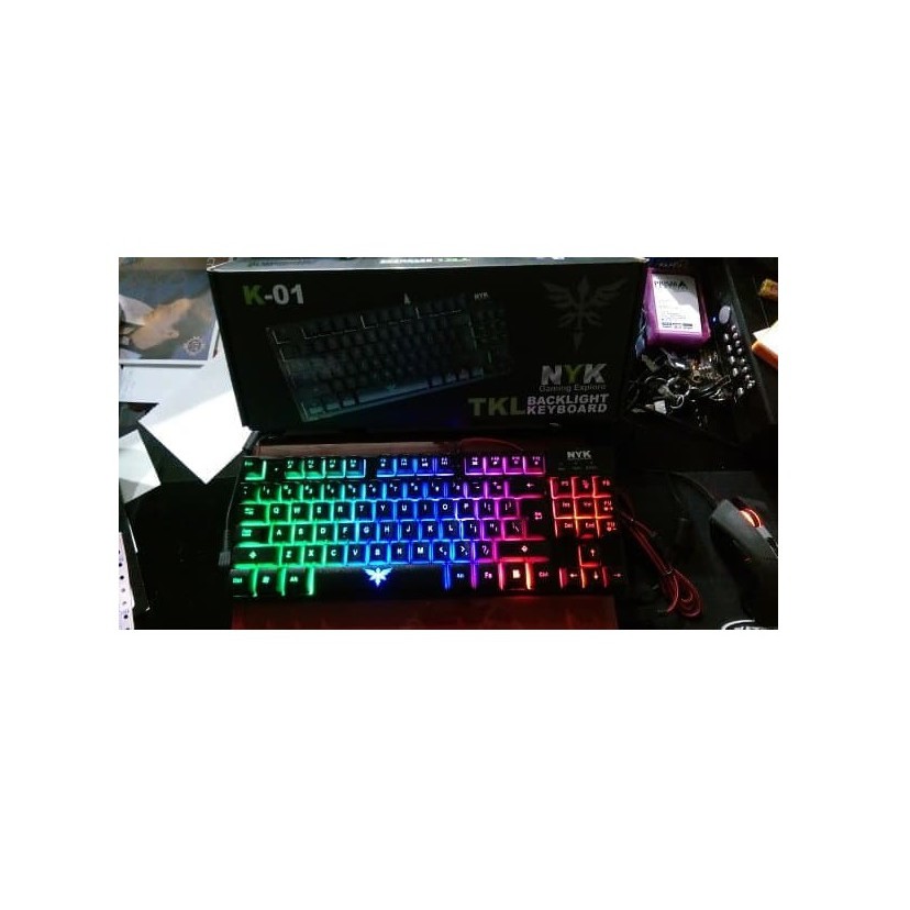 Keyboard Gaming NYK K01 / K-01 RGB TKL Rainbow Backlight