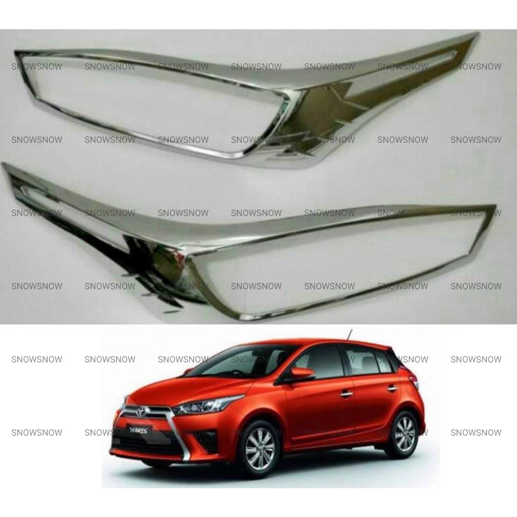 Garnish Lampu Depan Grand All New Yaris 2014 2016 2017 Hitam Chrome