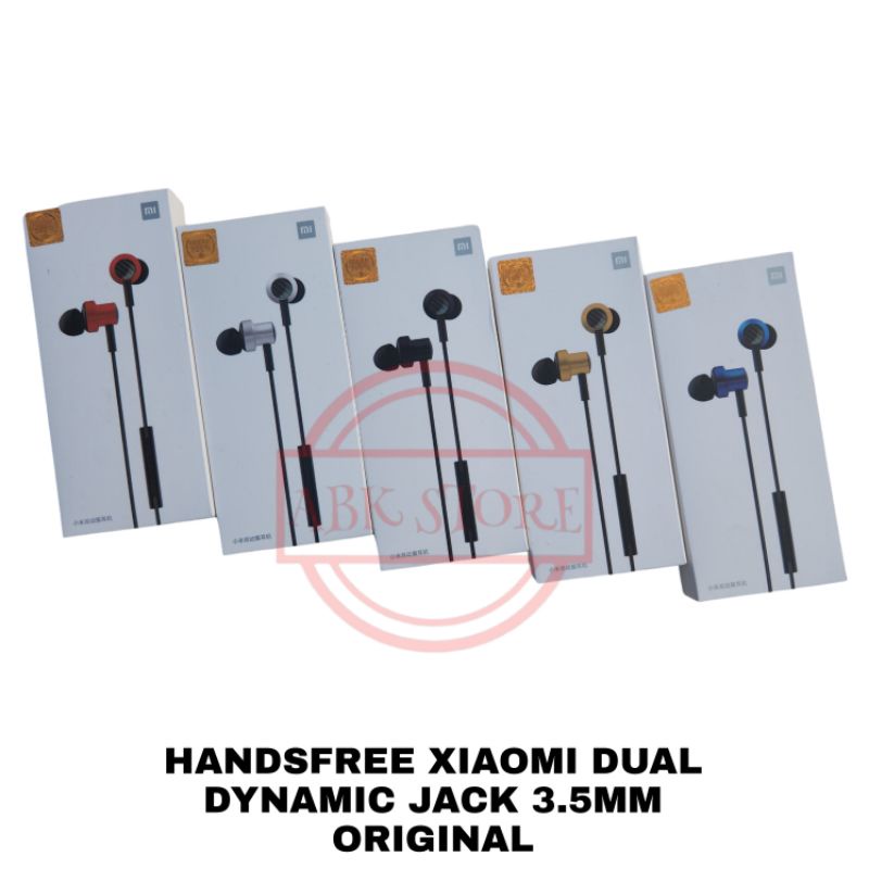 HEADSET EARPHONE HANDSFREE XIAOMI DUAL DYNAMIC JACK 3.5MM REDMI NOTE 9 - 10S / NOTE 10 PRO