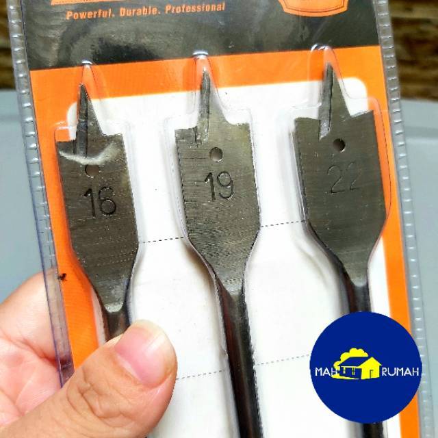 Mata Bor Kayu Kipas 3pcs 3 pcs Set / Flat Wood Drill Bits - NEW DELAND