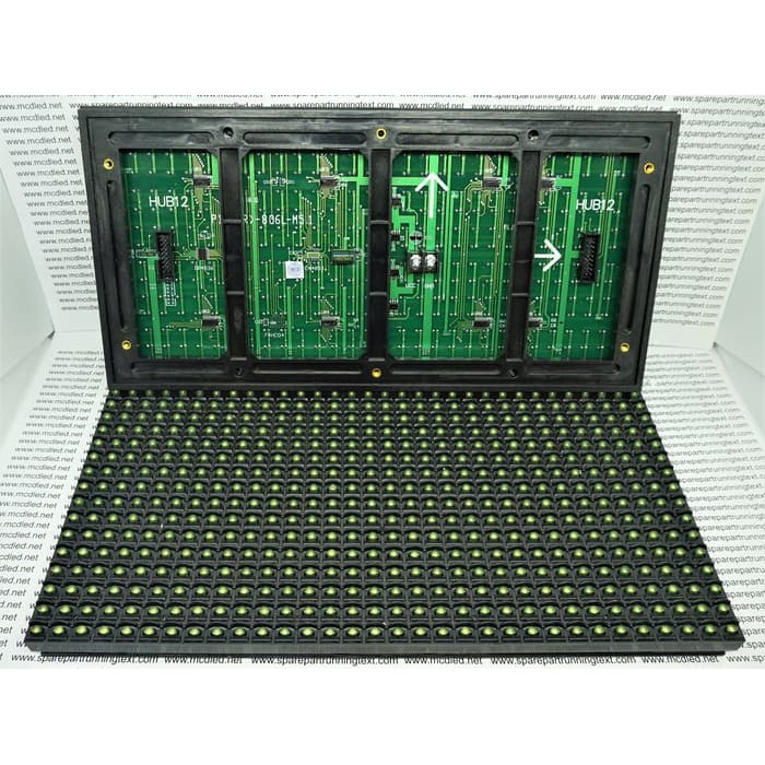 MODUL LED PANEL RUNNING TEXT OUTDOOR P10 HIJAU