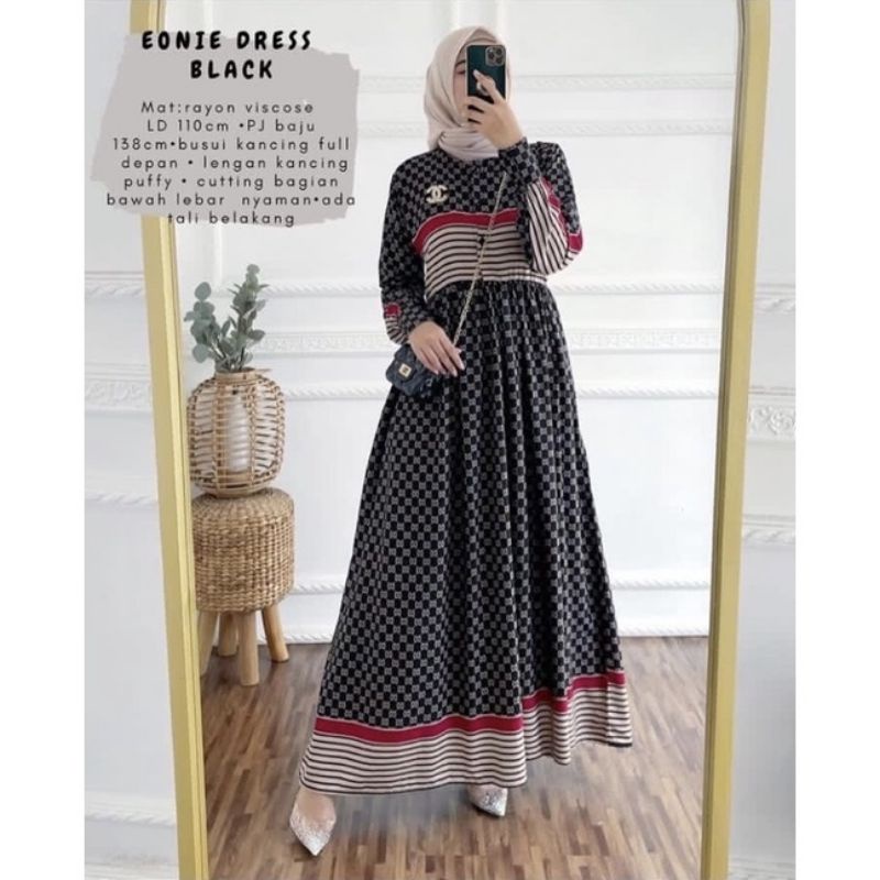 TERMURAH GAMIS EONI GANESHA DRESS // MOTIF GUCCI RAYON